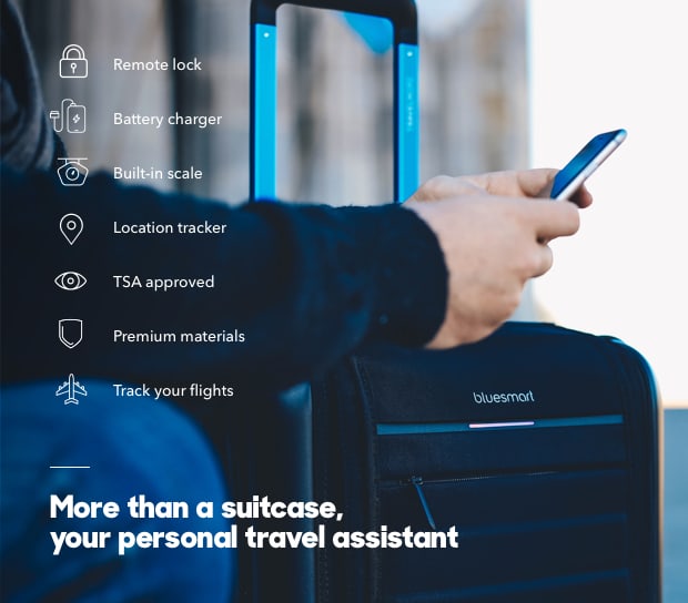 سفری خاطره انگیز با چمدان هوشمند Bluesmart مجهز به ردیاب